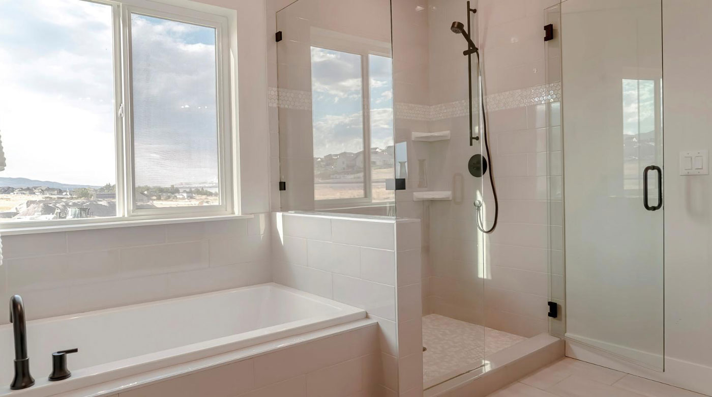 An image of a glass shower