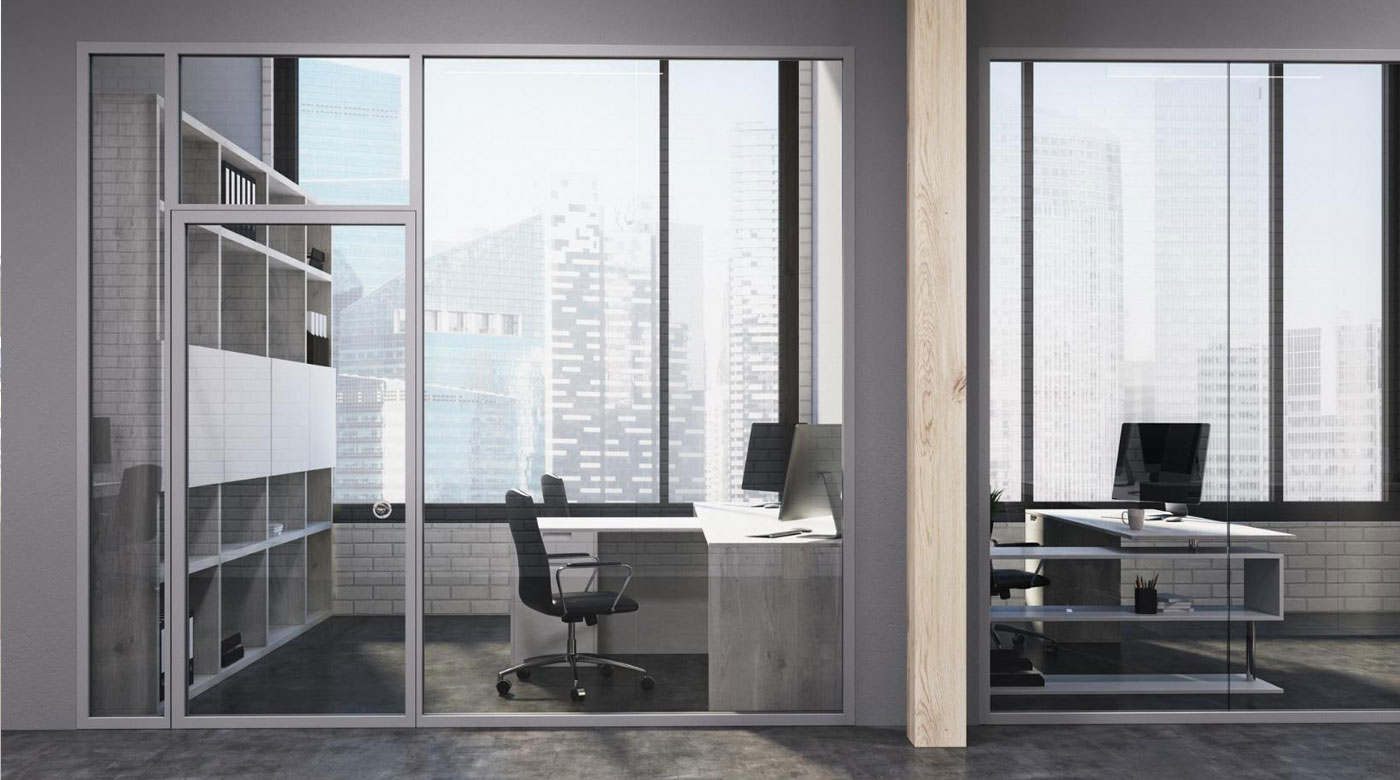 An office building with energy-efficient commercial glass windows